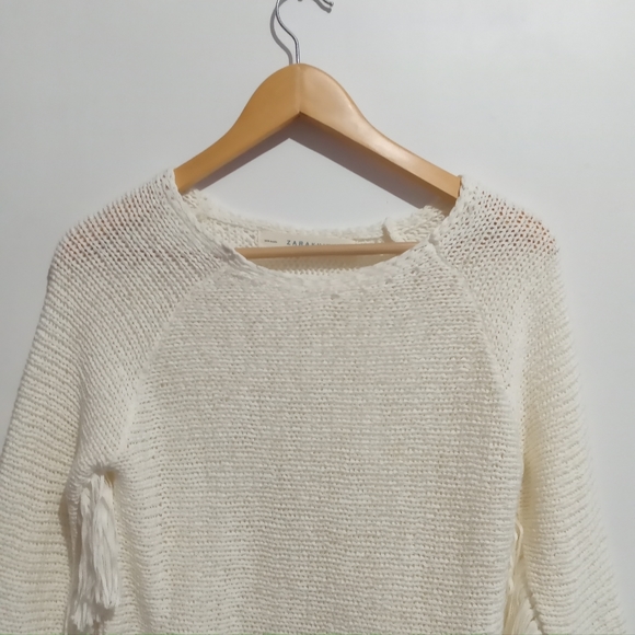 Zara M Knit Fringe Sleeves Sweater - Picture 4 of 9